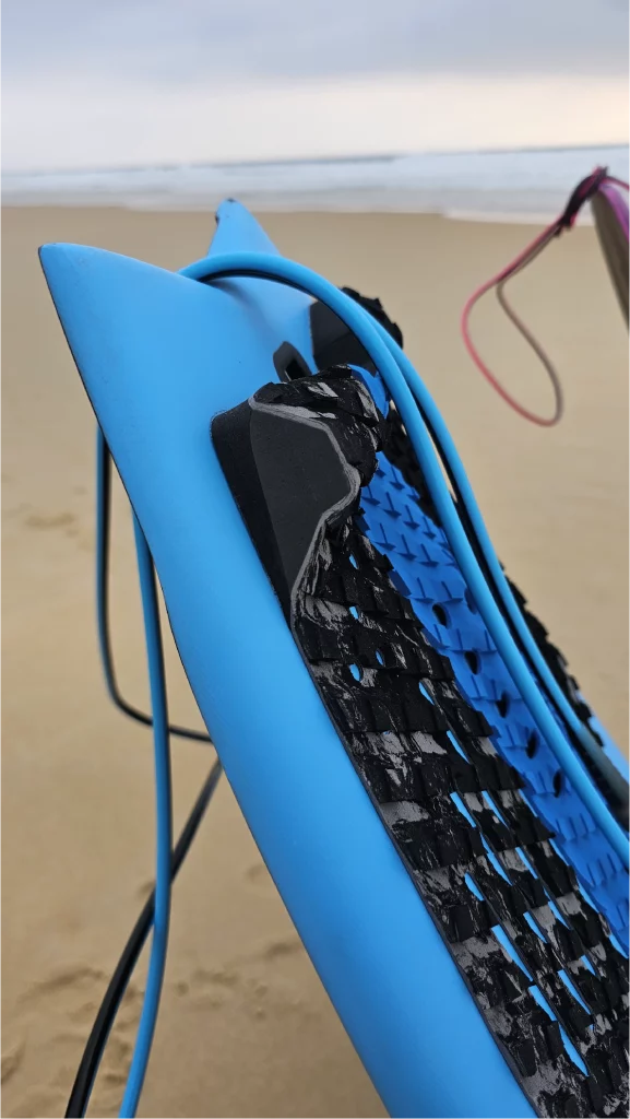 Ekahi Photo Leash carbon surfboard, blue deck, product photo