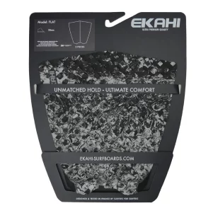 View of a black/grey marble Flat traction surf pad with no arch in the packaging.