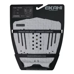 View of a White Squash Cushioned Surf Traction Pad in the packaging