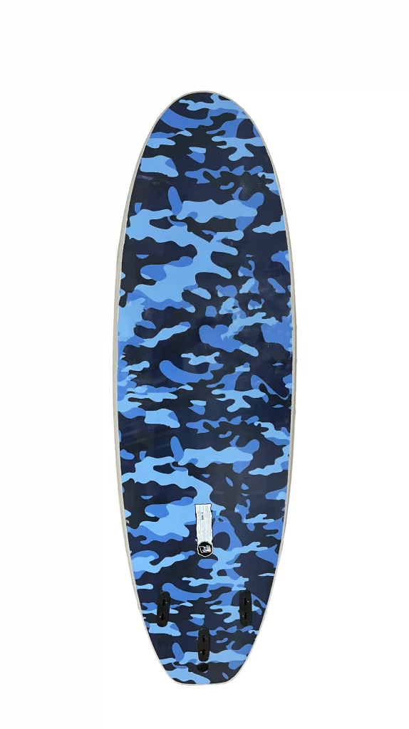 Ekahi 6 Bluecamo carbon surfboard, grey deck, bottom view