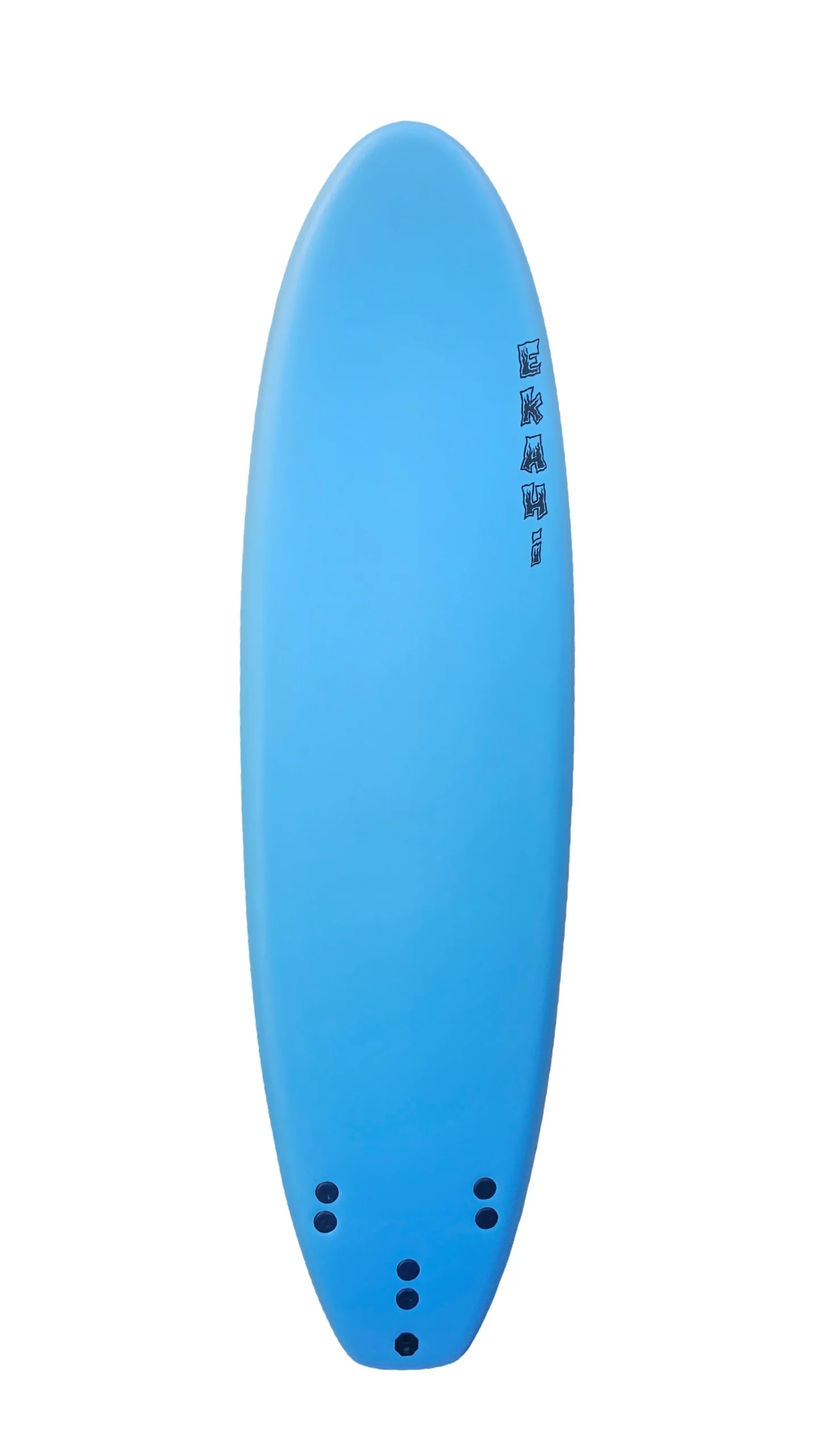 Top view of a 6'6 blue EKAHI, Beginner, Intermediate to Pro Softboard