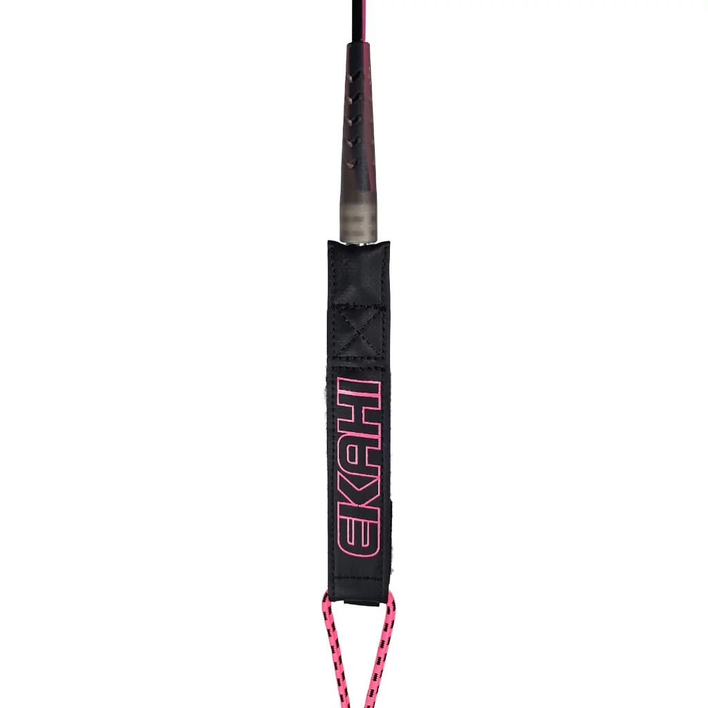 Ekahi Leash I carbon surfboard, pink deck, product photo