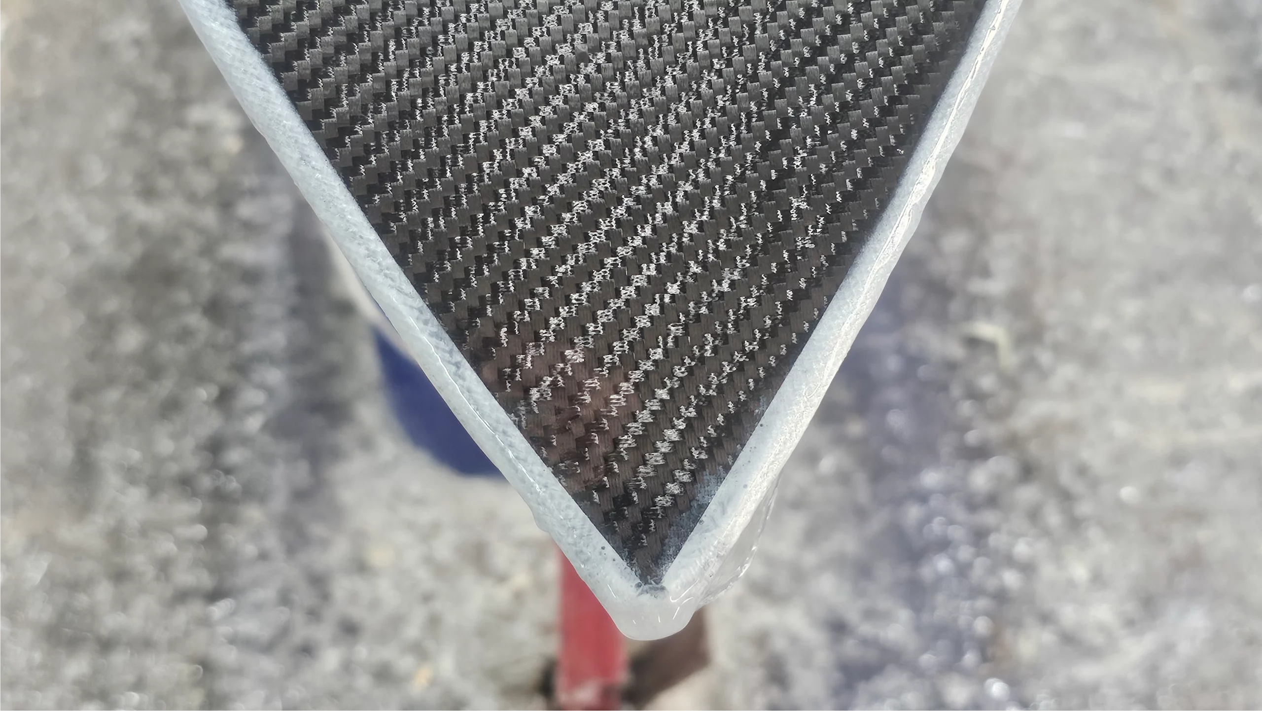 View of the carbon fiber of the nose