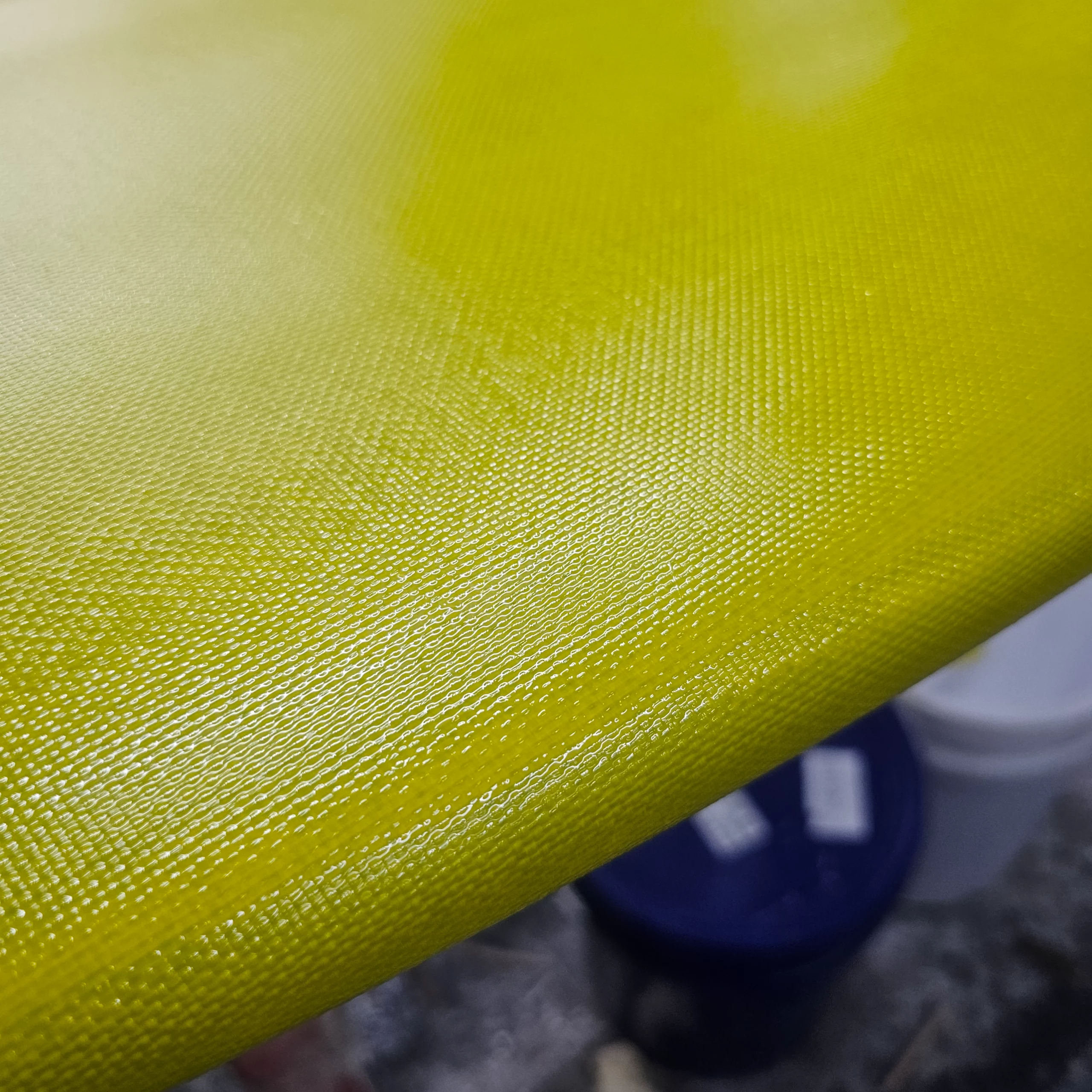 View of the carbon fiber with tinted yellow resin
