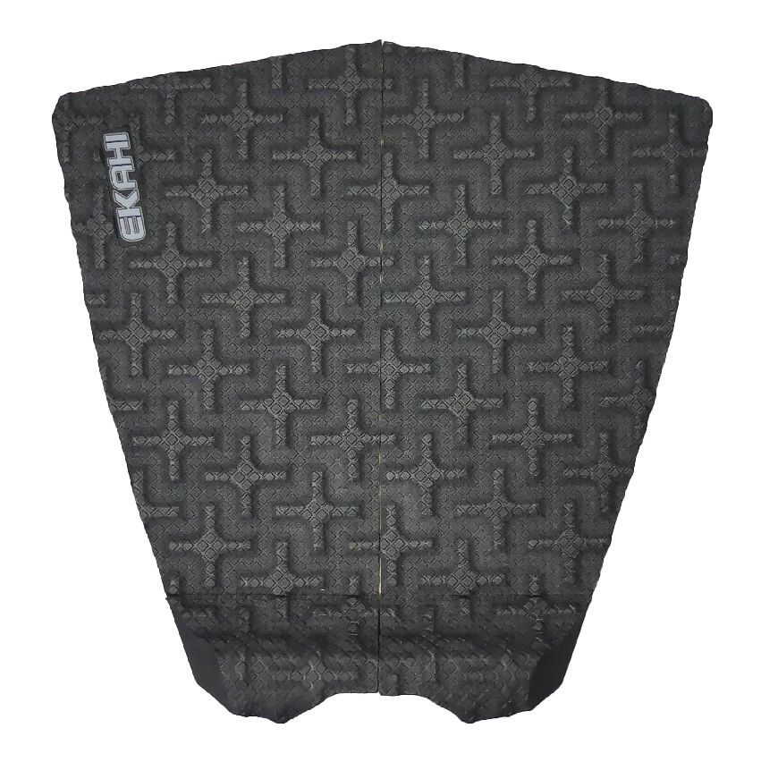 View of a black traction pad with + pattern and a 30mm medium kick tail.