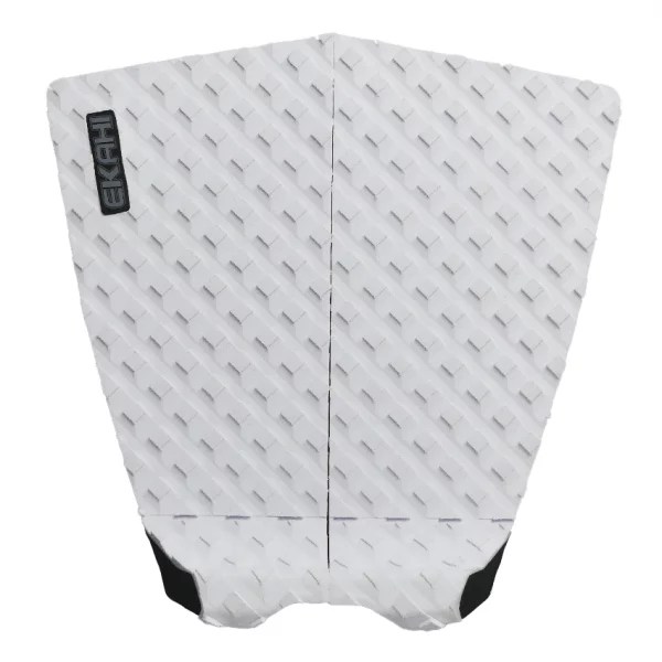 View of a EKAHI white Flat surf traction pad with no arch with a square pattern and 3M adhesive technology.