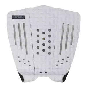 View of a White Squash Cushioned Surf Traction Pad in + pattern