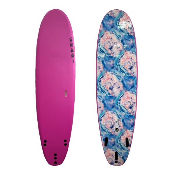 7' - Pink / Mandala - 7' x 21 1/2" x 3" (58L) - Removable Fins Included