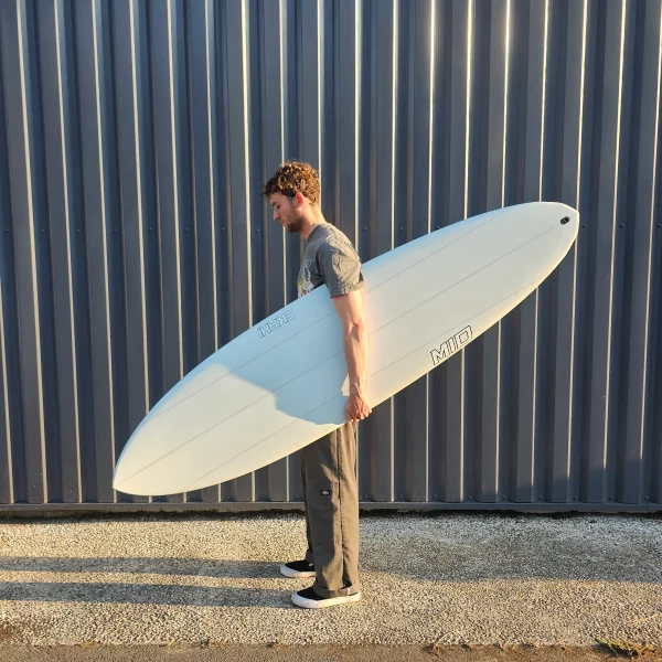 MID Thruster - White - 6'6" x 20 1/4" x 2 5/8" (38.05L) - High Performance Fins Included - Image 2
