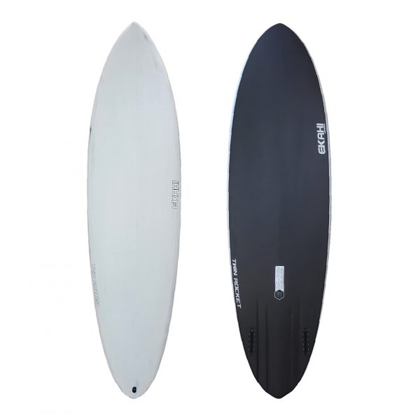TWIN ROCKET - Pearl White - 6'10" x 21 3/16" x 2 13/16" (44.86L) - High Performance Fins Included