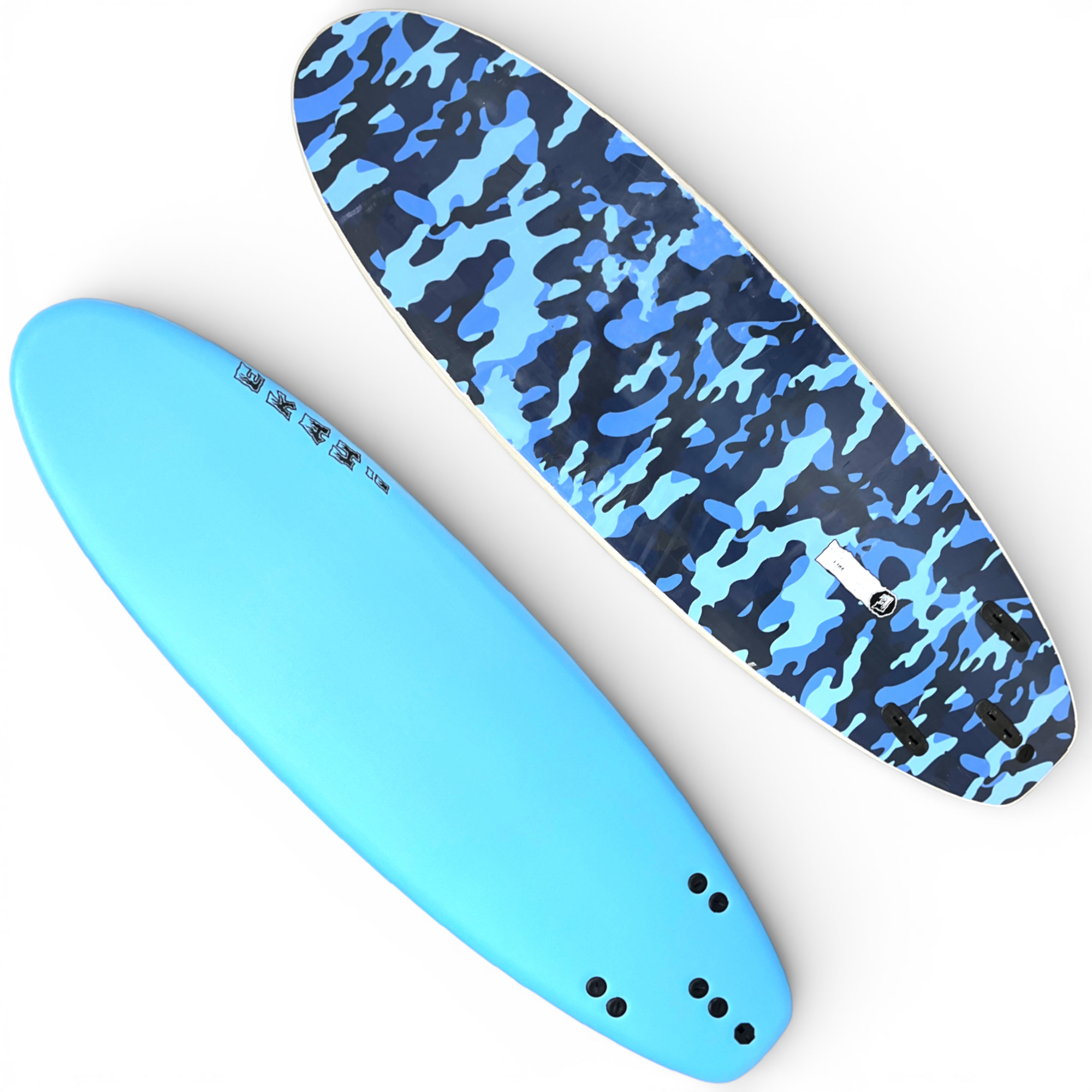 6'6 - Blue / Blue Camo - 6'6 x 21" x 3" (52L) - Removable Fins Included