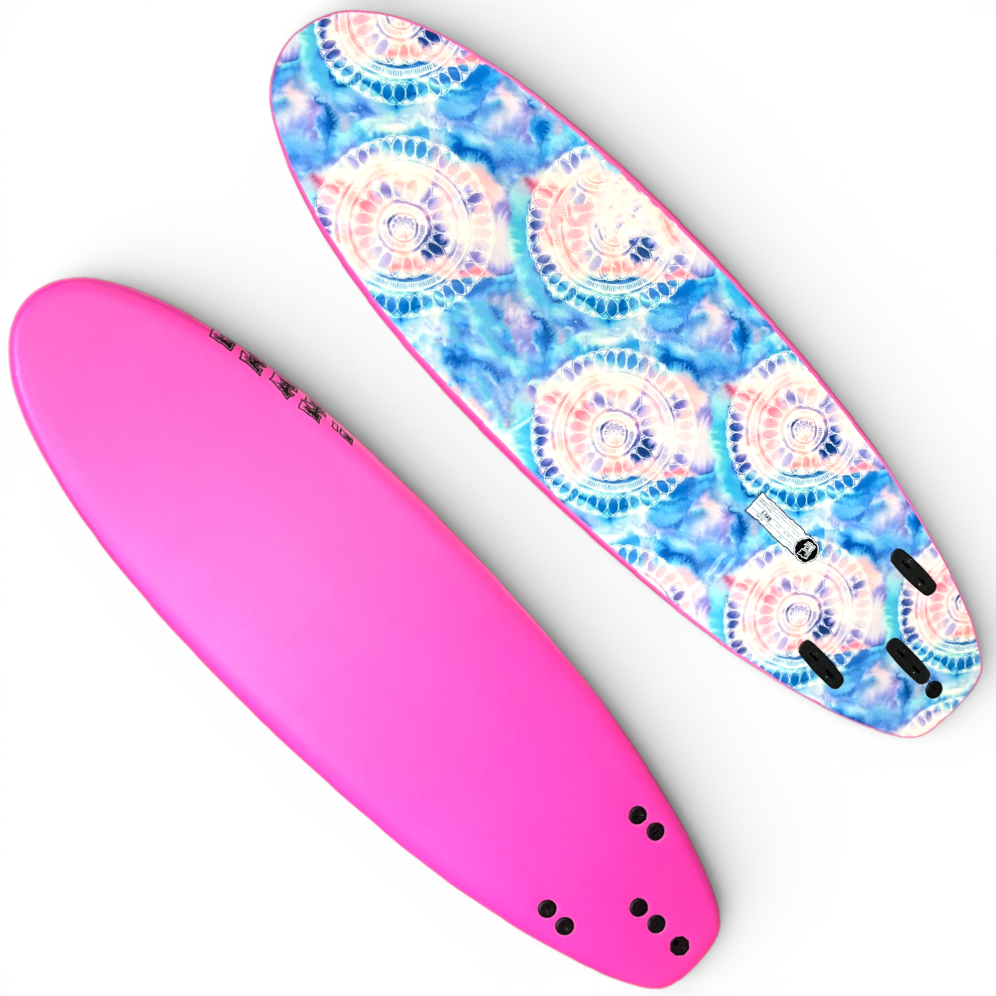 6'6 - Pink / Mandala - 6'6 x 21" x 3" (52L) - Removable Fins Included