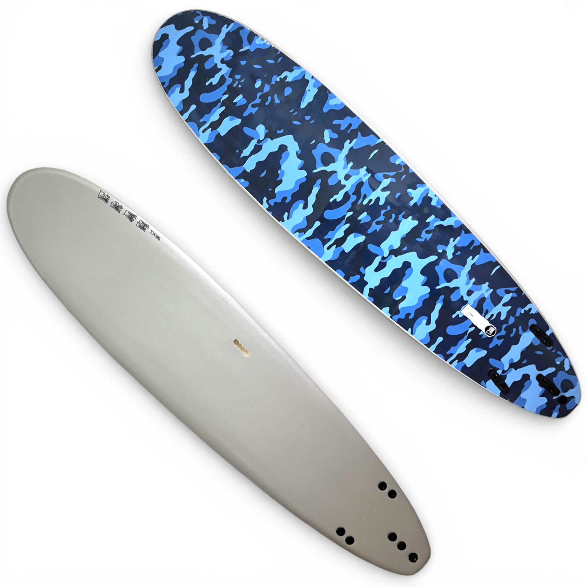 8' - Grey / Blue Camo - 8' x 22" x 3" (68L) - Removable Fins Included