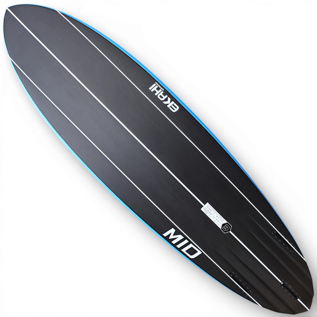EKAHI MID carbon mid length surfboard – blue bottom