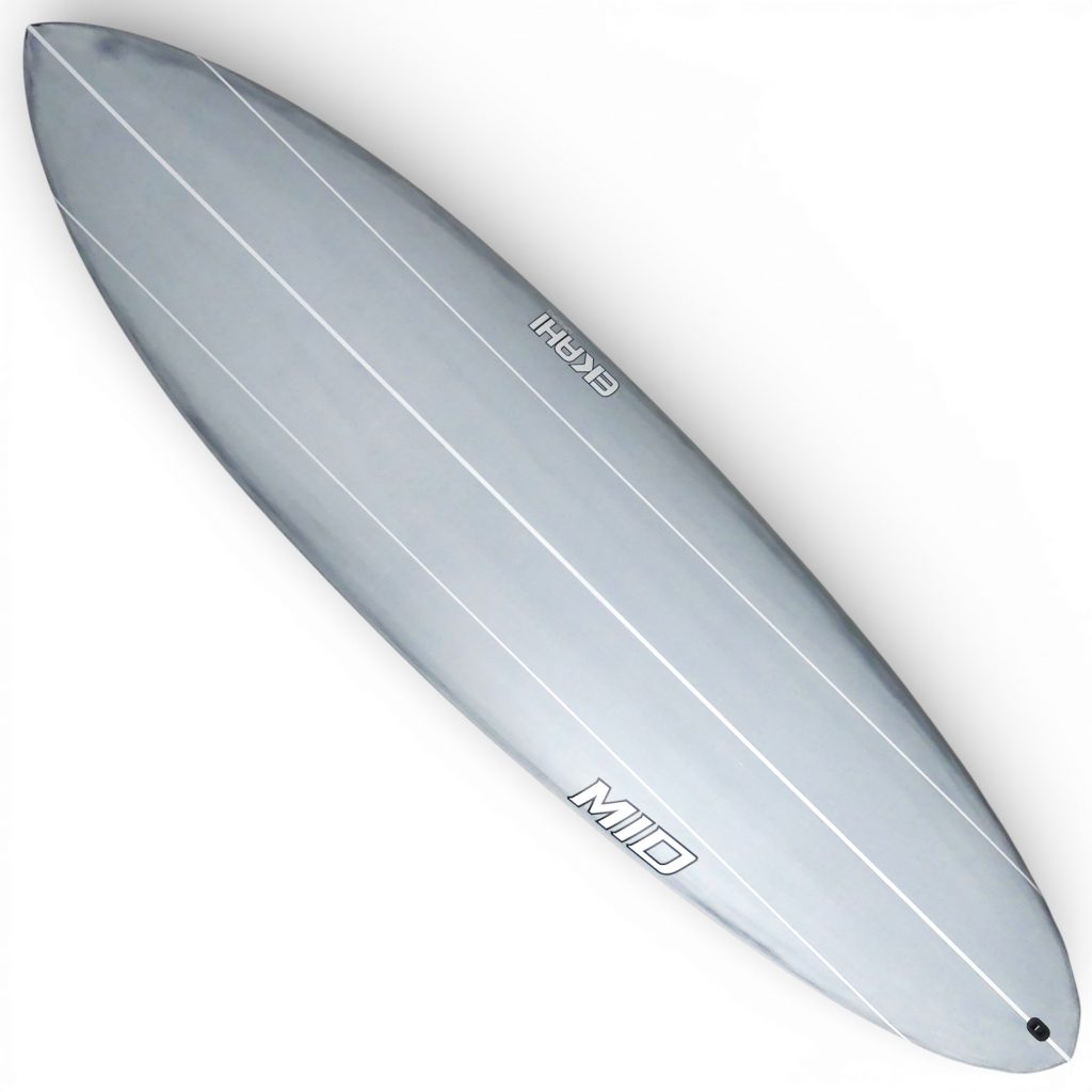 EKAHI MID carbon mid length surfboard – grey deck