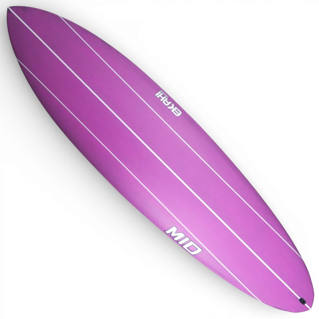 EKAHI MID carbon mid length surfboard – pink deck