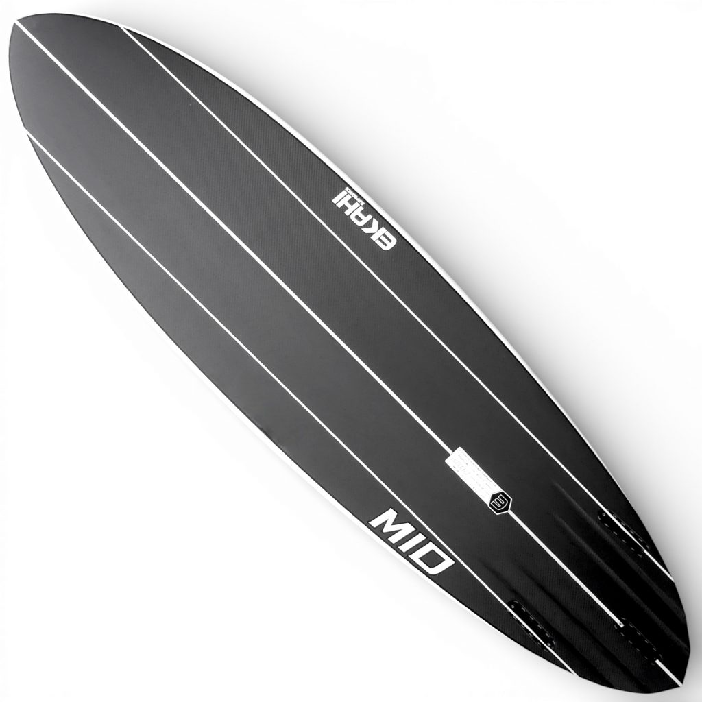 EKAHI MID carbon mid length surfboard – pearl white