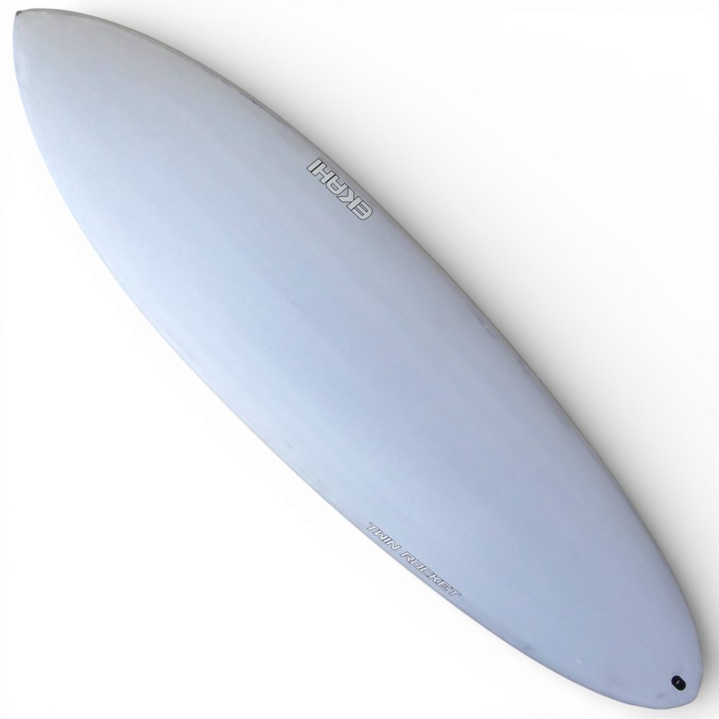 EKAHI TWIN ROCKET mid length twin fin – white