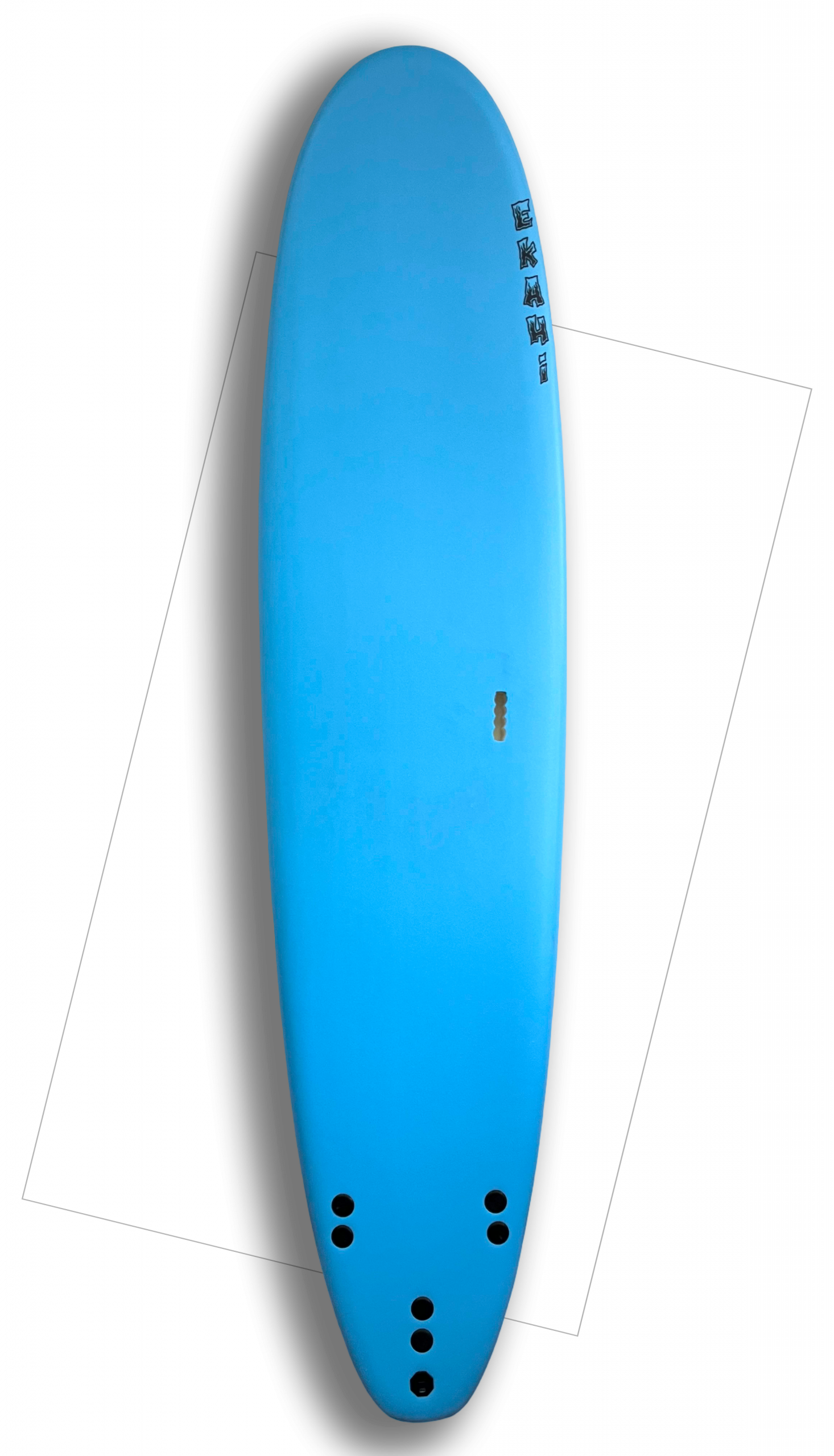 Ekahi 8ft blue soft-top surfboard – deck profile product photo