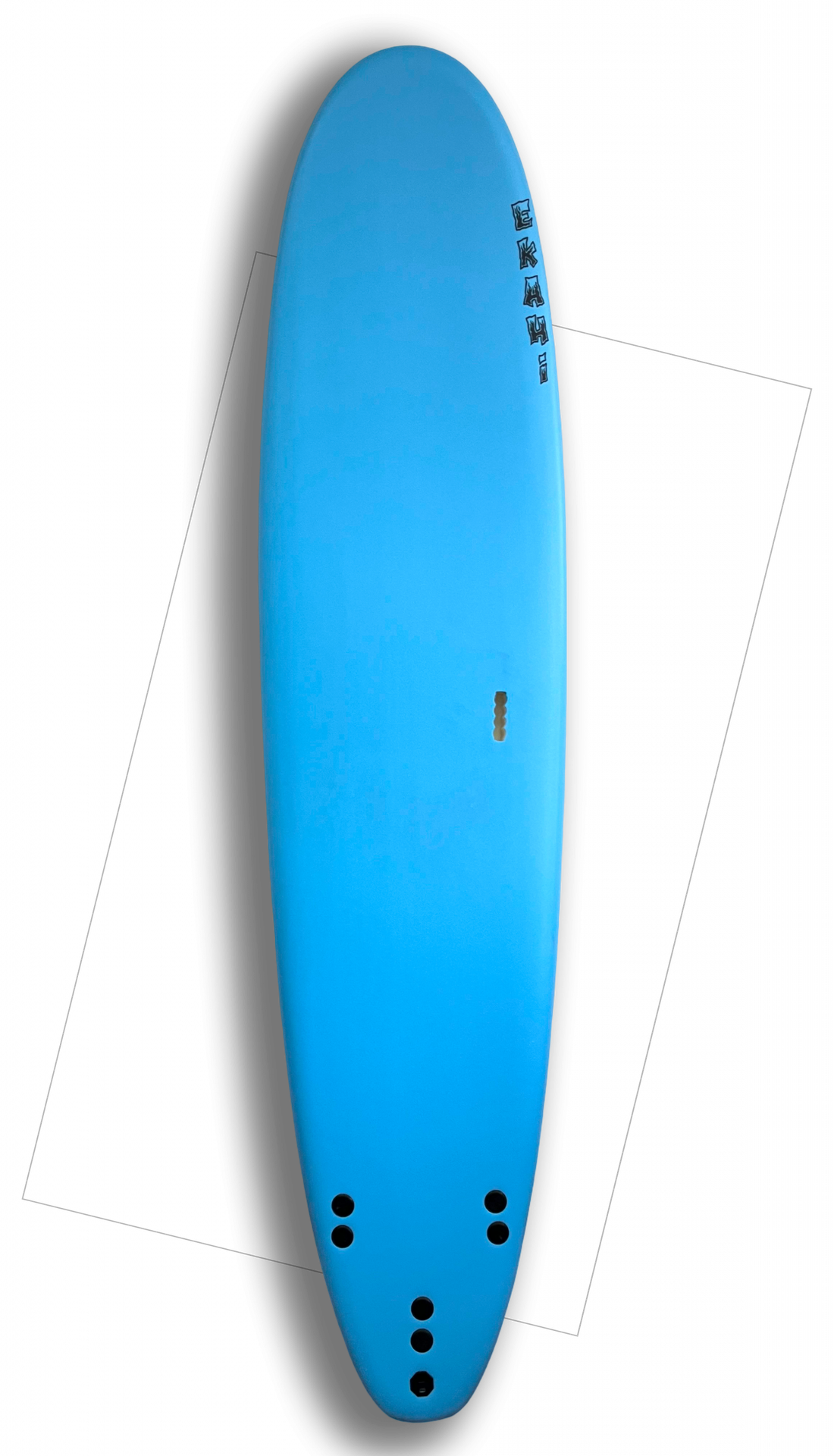 Ekahi 8ft blue soft-top surfboard – deck profile product photo